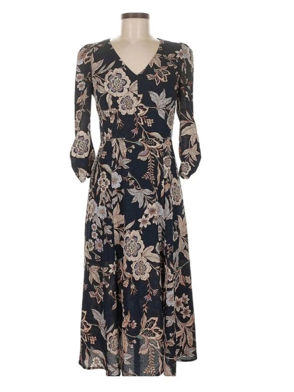 Eliza J Navy Floral Print Midi Dress